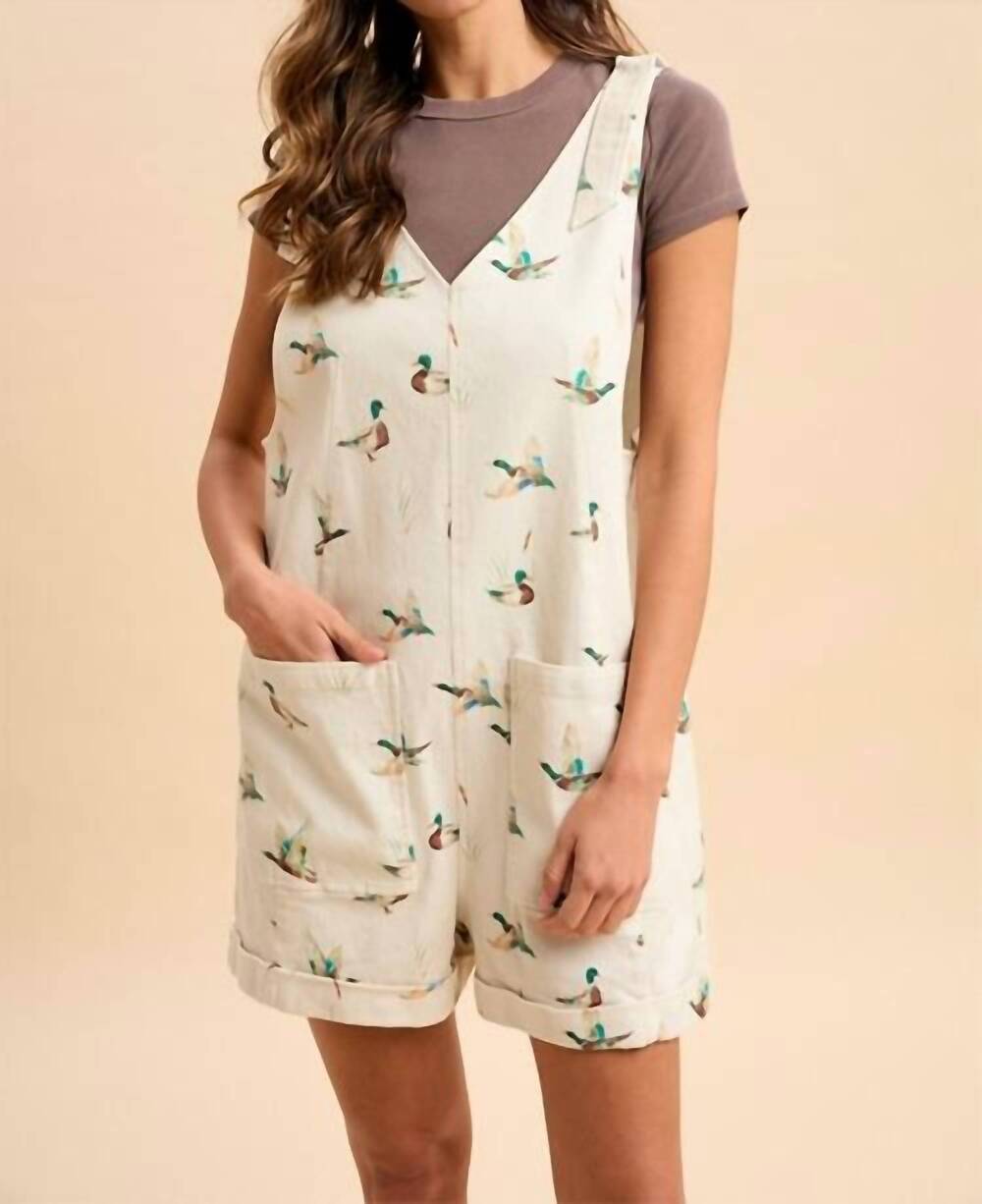 NEW ANNIEWEAR mallard duck romper in ivory